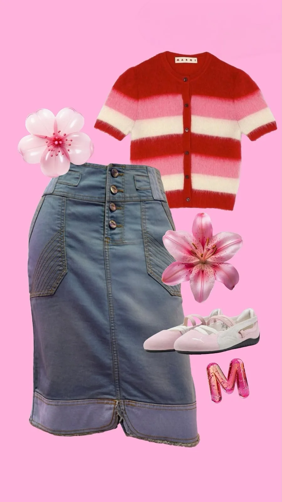 Falda Jean 3/4